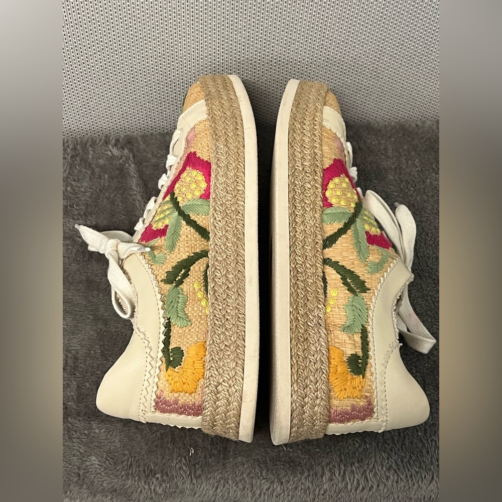 Dolce Vita Azalia Floral Embroidered Espadrille Lace-Up Sneakers. Multicolored 9 - Picture 9 of 16